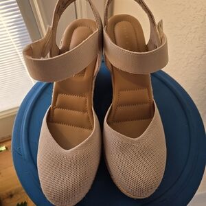 Kelly & Katie Beige Wedge Sandals